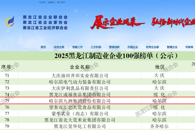 喜報！九洲集團連續(xù)七年躋身龍江雙百強 以穩(wěn)健發(fā)展續(xù)寫榮譽篇章